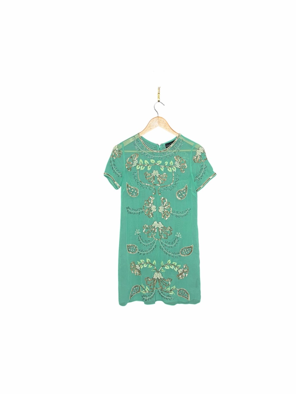 Needle & Thread Green Embellished Mini Dress